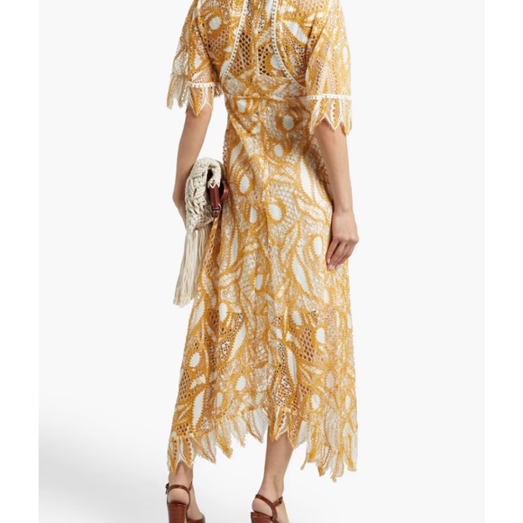 Alexis Diona asymmetric macramé lace midi dress - Picture 4 of 6